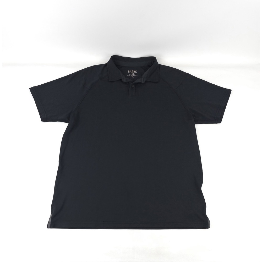 Rhone Men's Shirt Medium Black Commuter Polo Short Sleeve Performance Stretch